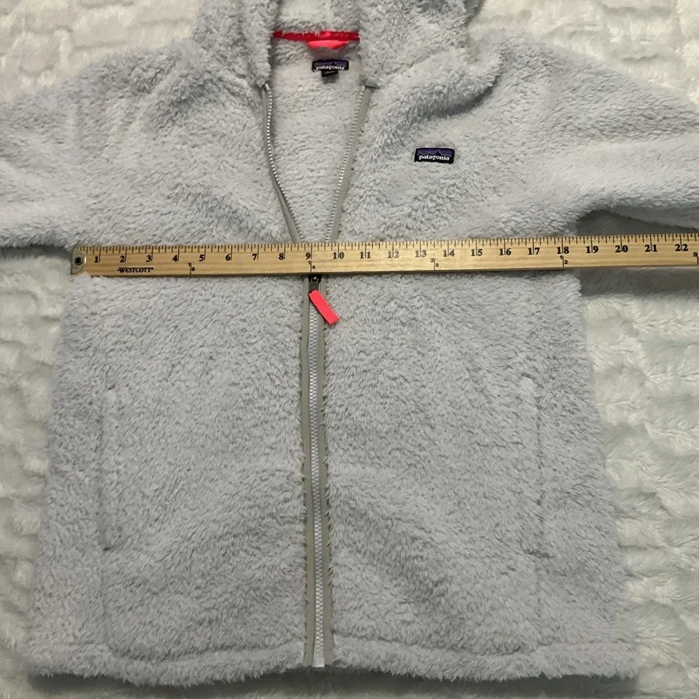 Patagonia Girls XXL 16-18 Los Gatos Fleece Jacket Gray Hooded Full Zip Sherpa